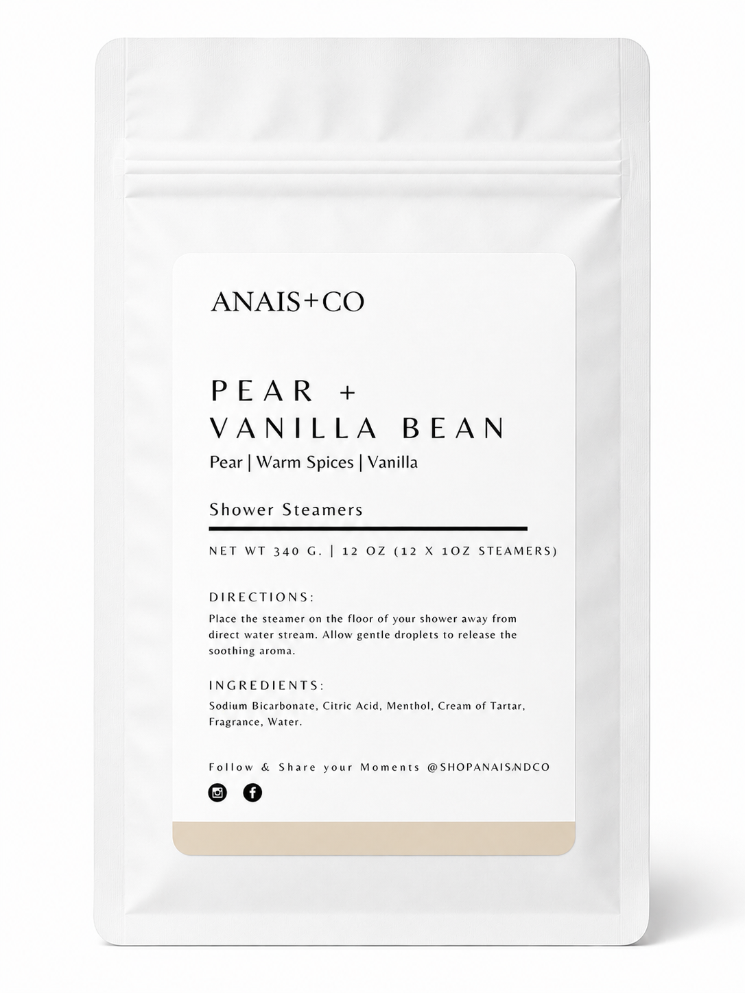 Pear + Vanilla Bean Shower Steamer
