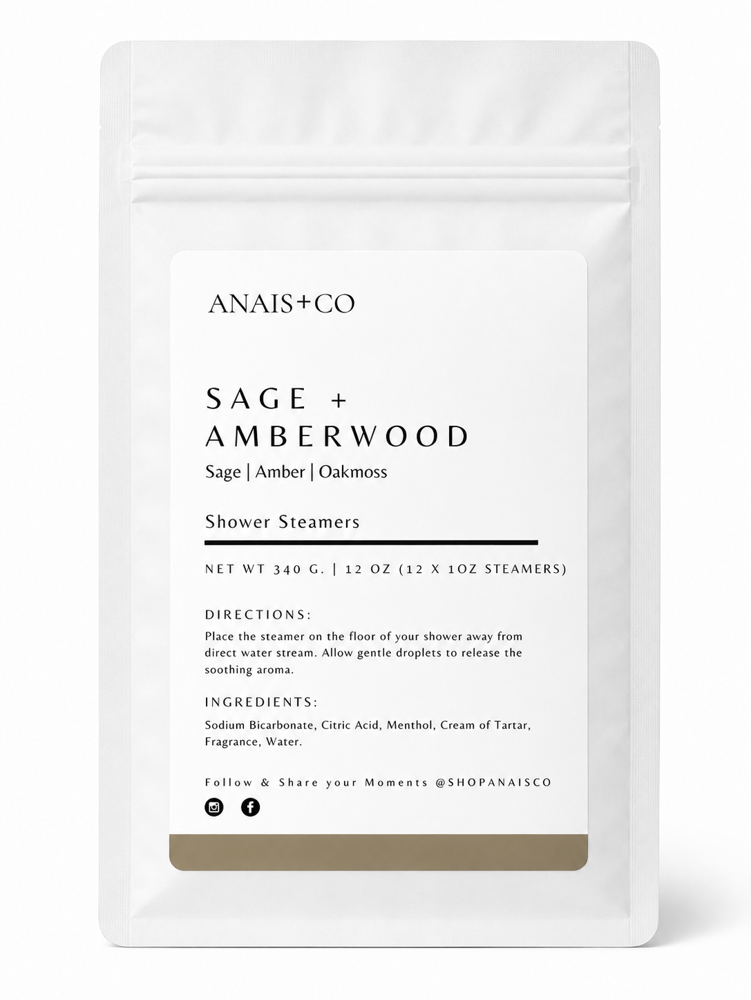 Sage + Amberwood Shower Steamers