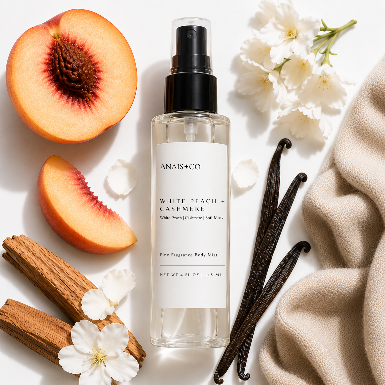 White Peach + Cashmere Body Mist