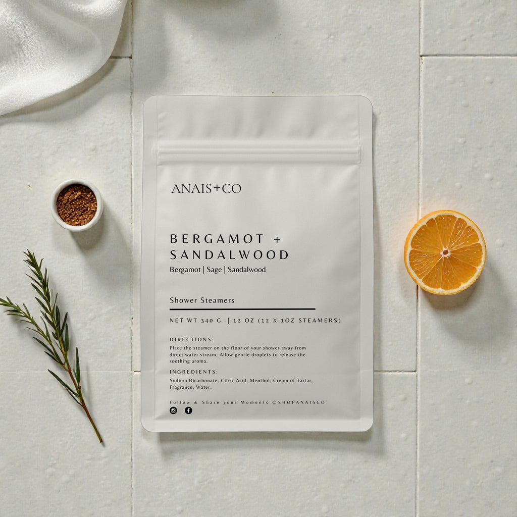 Bergamot + Sandalwood Shower Steamers – Aromatherapy for Grounding & Balance